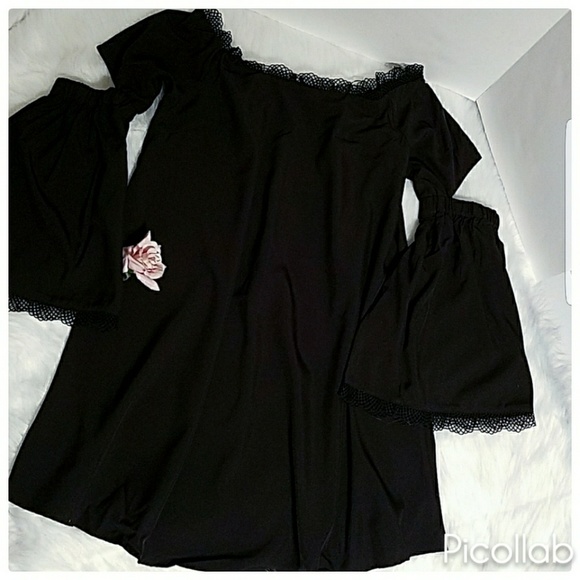 🐩"Midnight Gypsy" Off-Shoulder dress - Picture 2 of 4